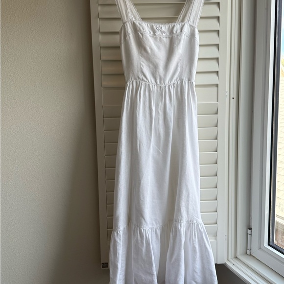 Reformation Rowen Linen Dress White - Size 0 - Picture 6 of 8